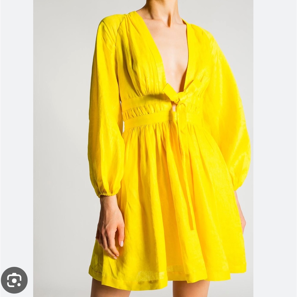 Zimmermann Shelly plunge Bow mini Dress